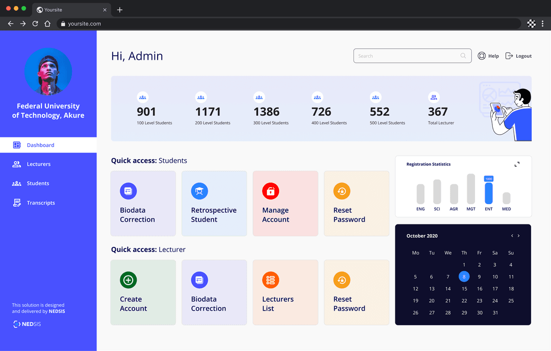 adminDashboard Design